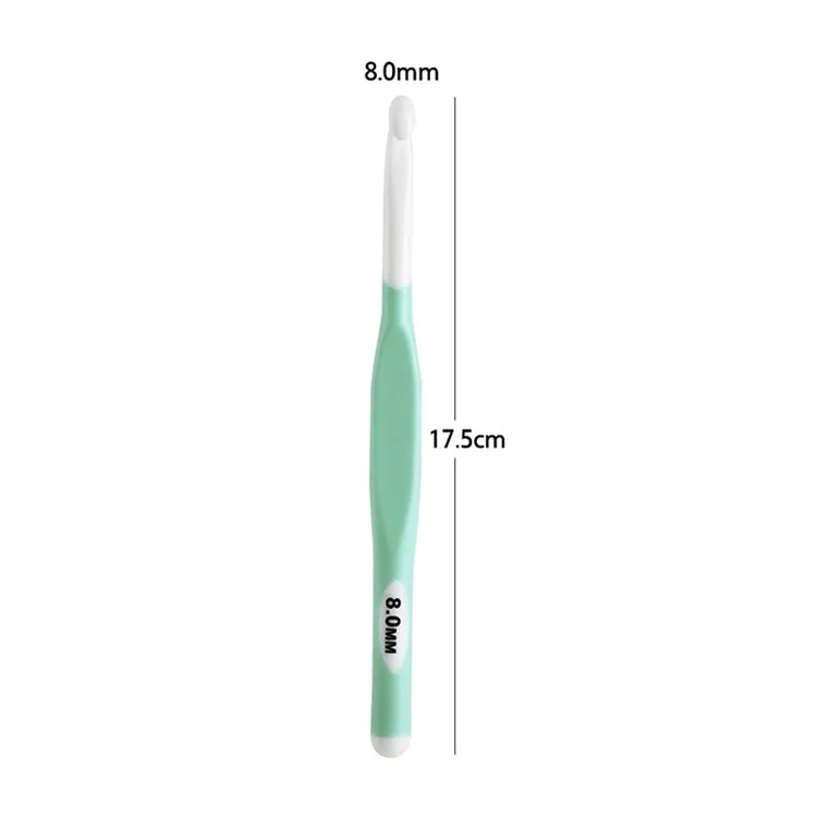 CH138-2 1Peça 8mm Agulha de Tricô com Empunhadura Macia Ergonômica, Agulha de Crochê para Tecelagem, Ferramenta de Artesanato DIY - Verde