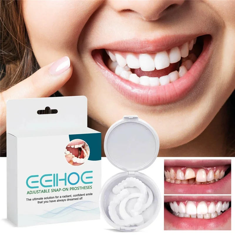 Kit de Carillas Dentales Ajustables EELHOE con Corrección Ortodoncia - Relleno de Espacios, EEA07-A016-1-WH1