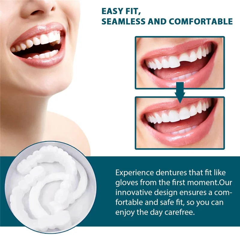 Kit de Carillas Dentales Ajustables EELHOE con Corrección Ortodoncia - Relleno de Espacios, EEA07-A016-1-WH1