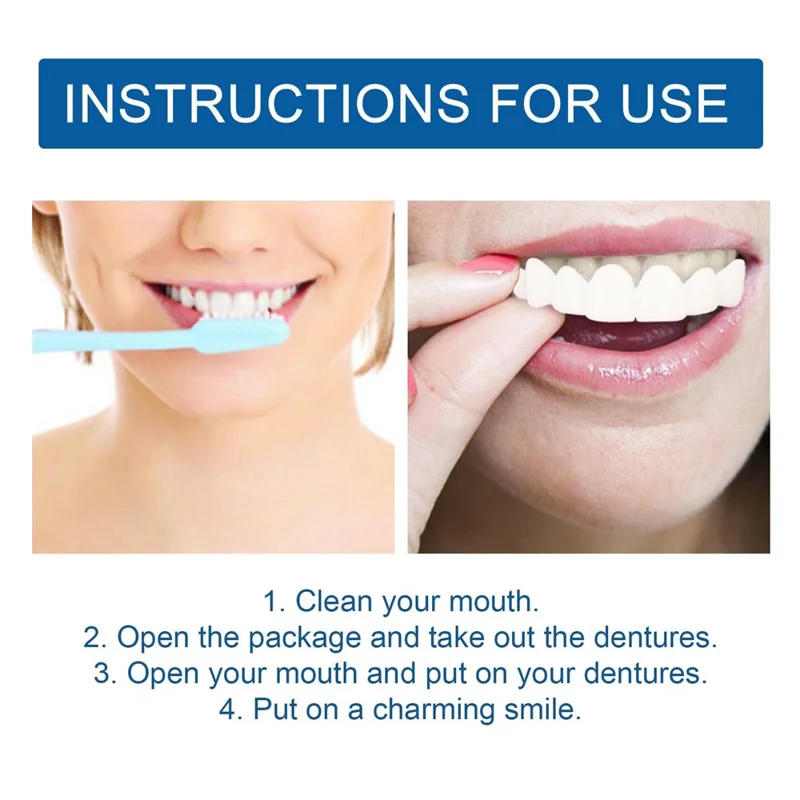 Kit de Carillas Dentales Ajustables EELHOE con Corrección Ortodoncia - Relleno de Espacios, EEA07-A016-1-WH1