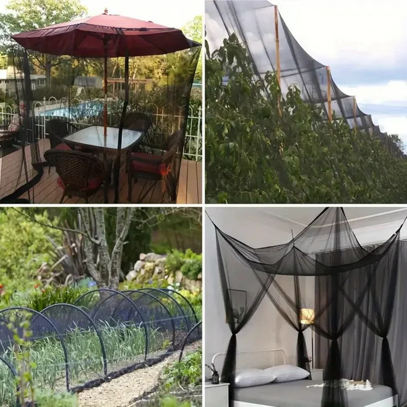 2.4 x 4m Outdoor Garden Mosquito Net Insect Barrier Vegetable Tent Plant Protective Cover for Patio / Yard / Greenhouse - White