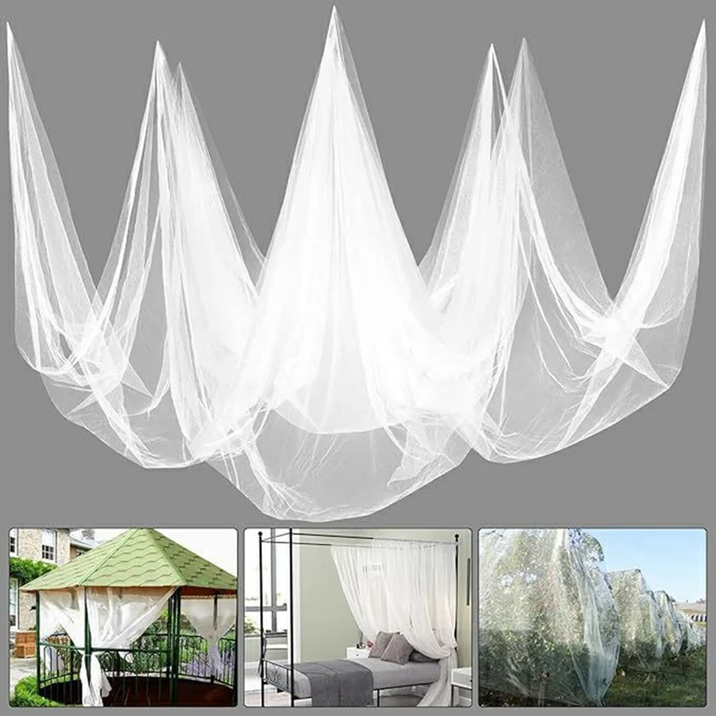 3 x 10m Outdoor Garten Moskitonetz Insektenbarriere Gemüsezelt Pflanzenschutzhülle für Terrasse / Garten / Gewächshaus - Weiß