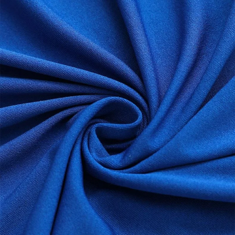 Stretch Chair Cover Wedding Banquet Decor Removable Solid Color Skirted Chair Slipcover - Sapphire