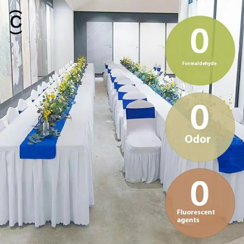 Stretch Chair Cover Wedding Banquet Decor Removable Solid Color Skirted Chair Slipcover - Green