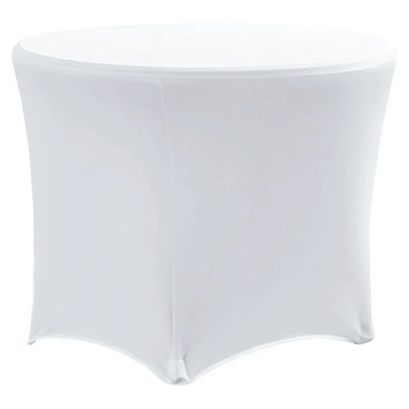Nappe de table ronde moderne de 6 pieds pour hôtel, mariage, banquet, couleur unie, 183 x 75 cm - Blanc