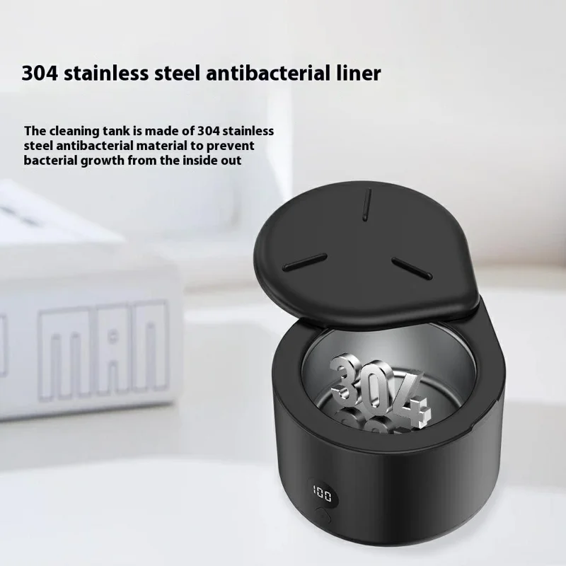 SL103B 4 Modes Ultrasonic Cleaner for Dentures Contact Lenses Jewelry Watch UV Sterilizer, EU Plug - White