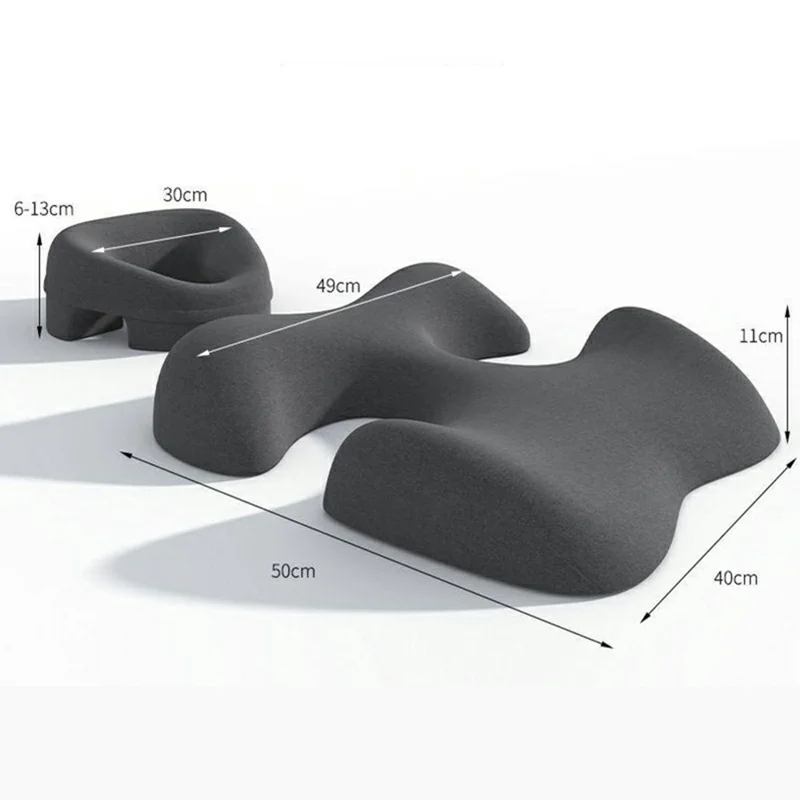 2 Pièces / Ensemble Oreiller Ergonomique en Mousse à Mémoire de Forme Coussin en T pour Massage Spa