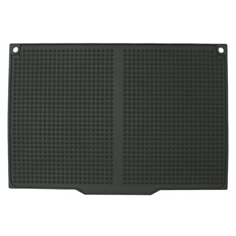 Tapete de Silicone para Cozinha 45 x 30cm - Protetor de Bancada Antiderrapante Resistente ao Calor com Listras - Cinza Escuro