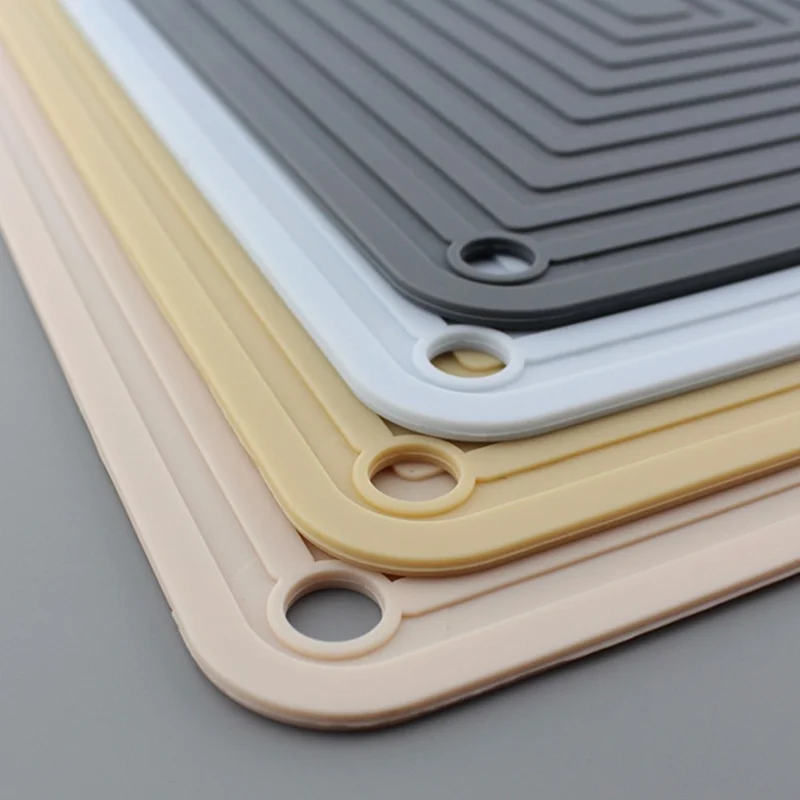 Ripple Design Silicone Draining Mat Kitchen Heat Resistant Pad Countertop Protector, 29x23cm - Baby Blue