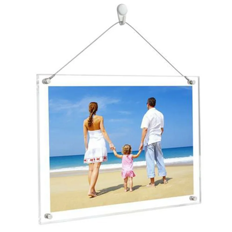 A3 Size Wall Hanging Acrylic Photo Frame Multipurpose Crystal Clear Desktop Display Stand