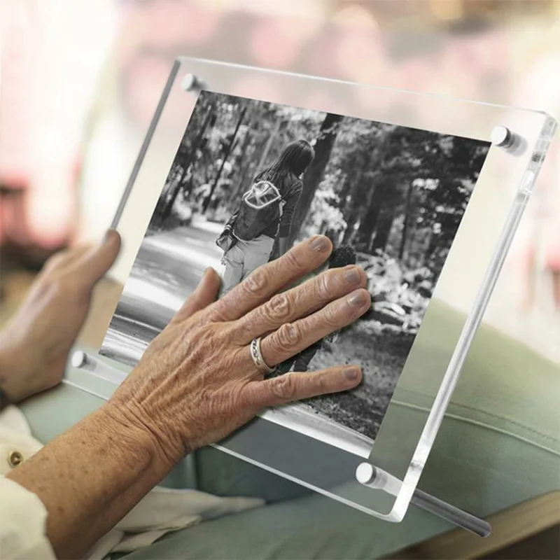 A3 Size Wall Hanging Acrylic Photo Frame Multipurpose Crystal Clear Desktop Display Stand