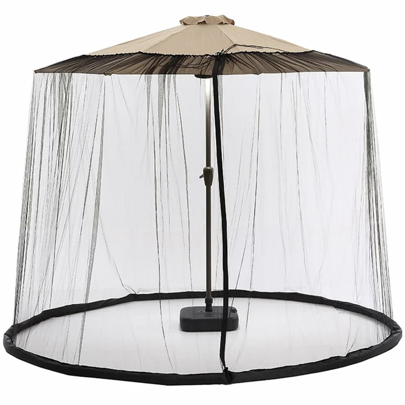 300 x 230cm Mosquito Netting Canopy Anti Insect Umbrella Mesh Cover for Outdoor Patio - Black