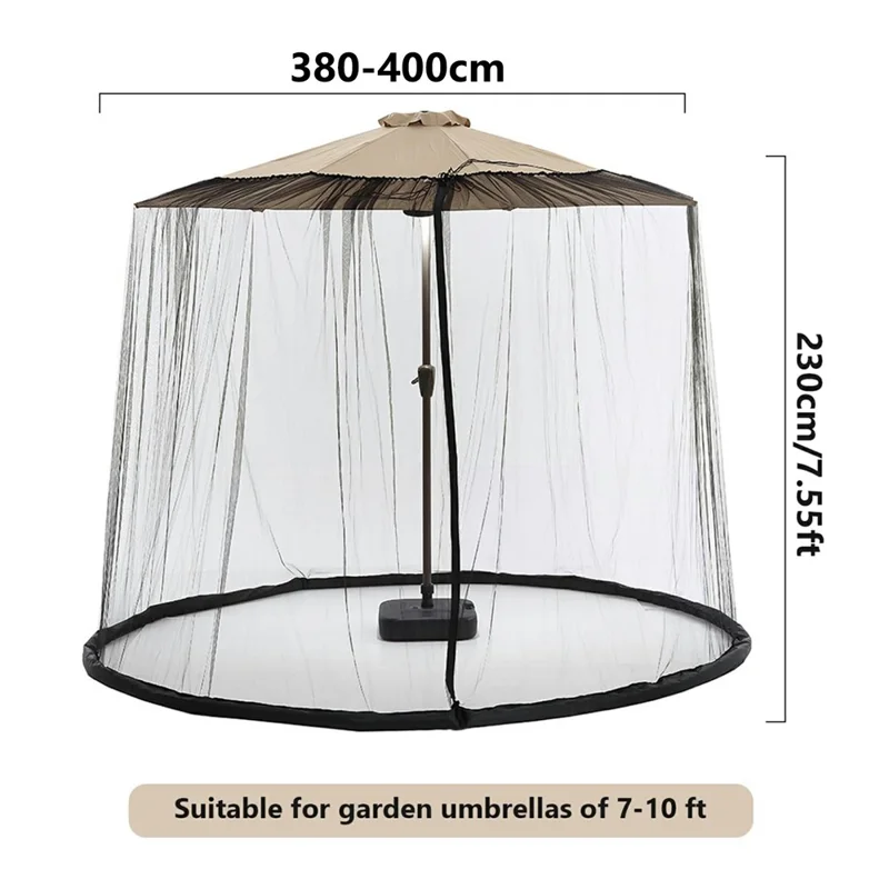 Mosquitera de 380-400 x 230 cm para Exteriores, Toldo Antimosquitos con Malla para Terraza - Negro