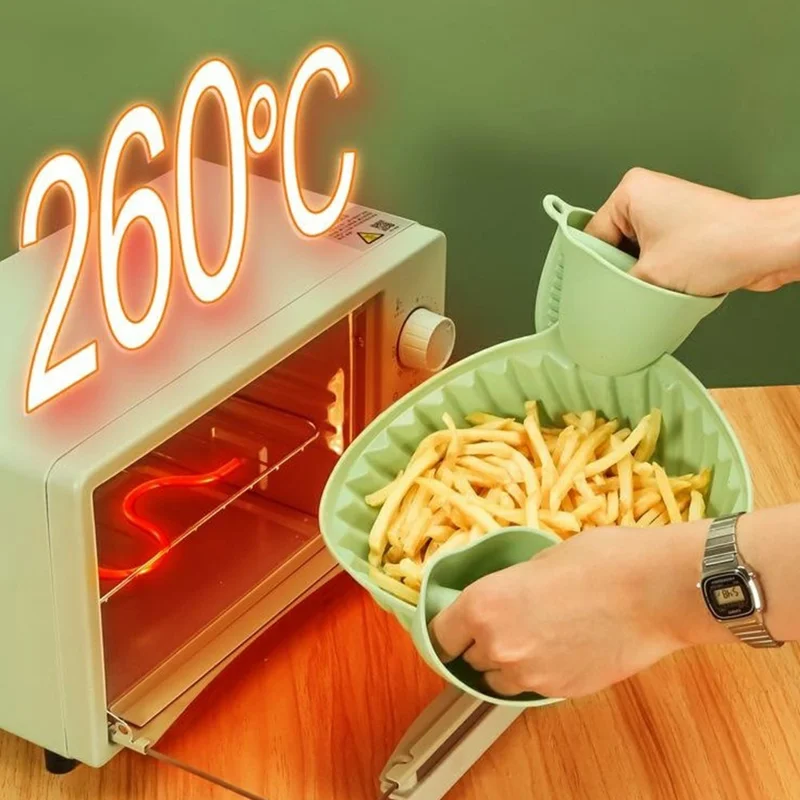 Moule à gâteau rond en silicone de 22 cm résistant à la chaleur pour friteuse à air et four, pliable (sans BPA, certifié FDA) - Cyan