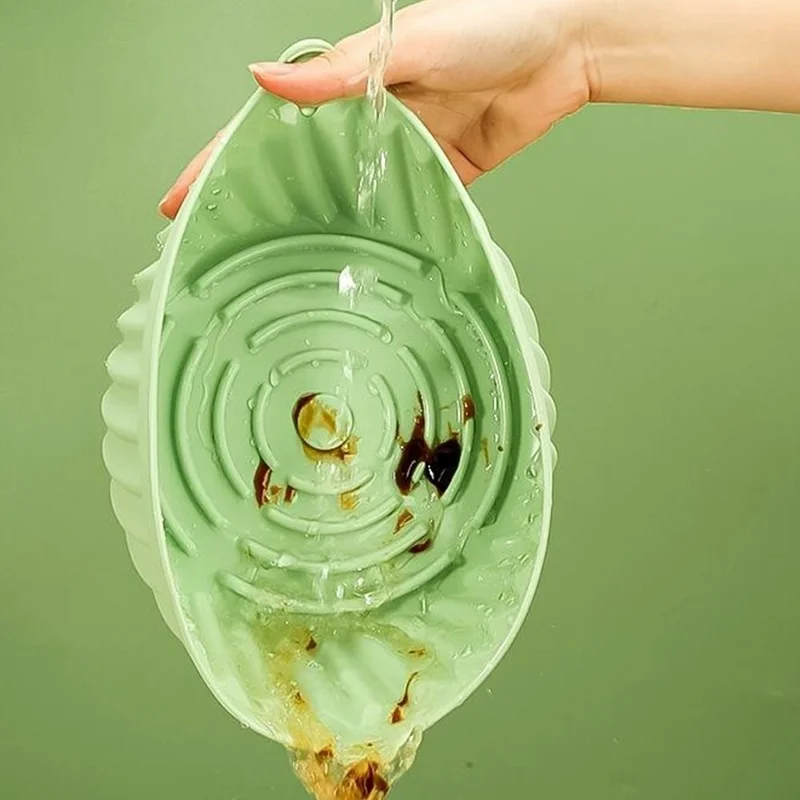 Moule à gâteau rond en silicone de 22 cm résistant à la chaleur pour friteuse à air et four, pliable (sans BPA, certifié FDA) - Cyan