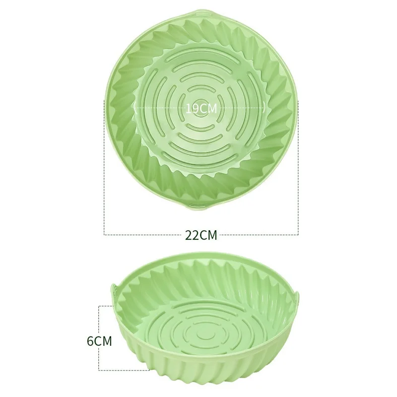 Moule à gâteau rond en silicone de 22 cm résistant à la chaleur pour friteuse à air et four, pliable (sans BPA, certifié FDA) - Cyan