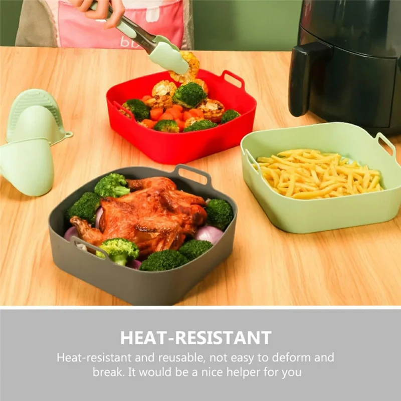 Molde de pastel de silicona plegable para horno de aire de 20 cm, resistente al calor (Sin BPA, Certificado FDA) - Cian