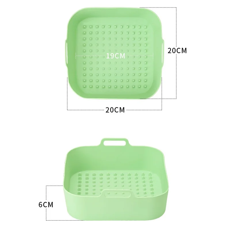 Molde de pastel de silicona plegable para horno de aire de 20 cm, resistente al calor (Sin BPA, Certificado FDA) - Cian