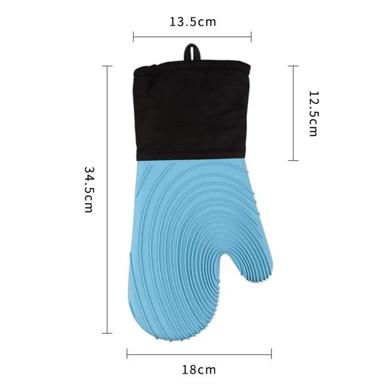 1 Paio di Guanti in Silicone Resistenti al Calore per Cottura Antiscottatura (Privi di BPA, Certificati FDA) - Motivo a Spirale Piatta Blu Cielo