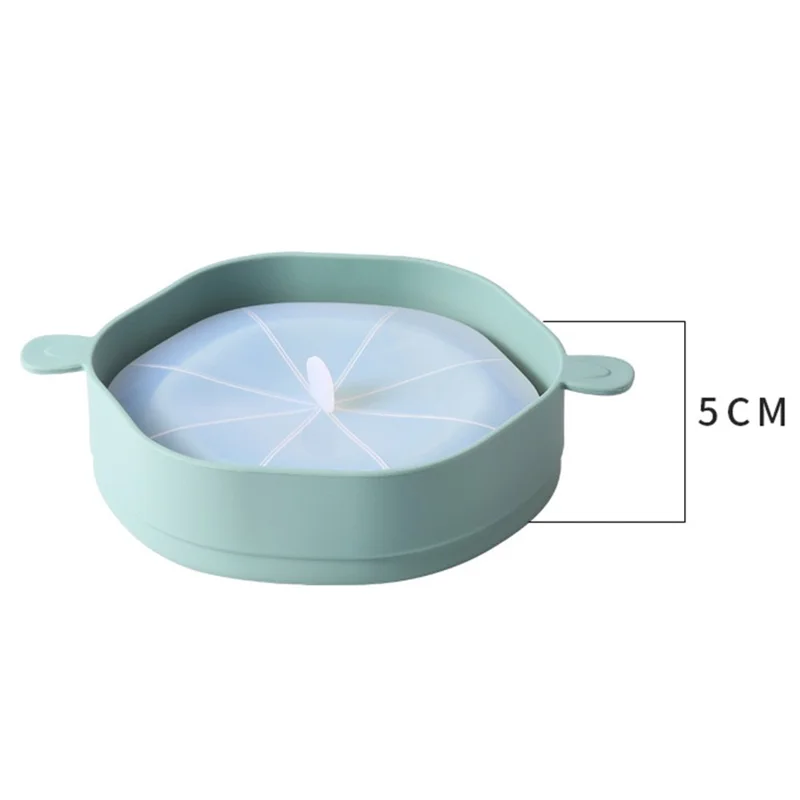 Silikon-Popcorn-Schüssel, mikrowellengeeignet, wiederverwendbar, zusammenklappbar, mit Deckel (BPA-frei, FDA-zertifiziert) - Cyan