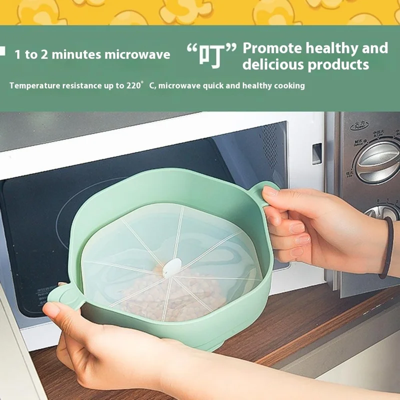 Silicone Popcorn Bowl Microwave Safe Reusable Collapsible Container with Lid  (BPA Free, FDA Certified) - Grey