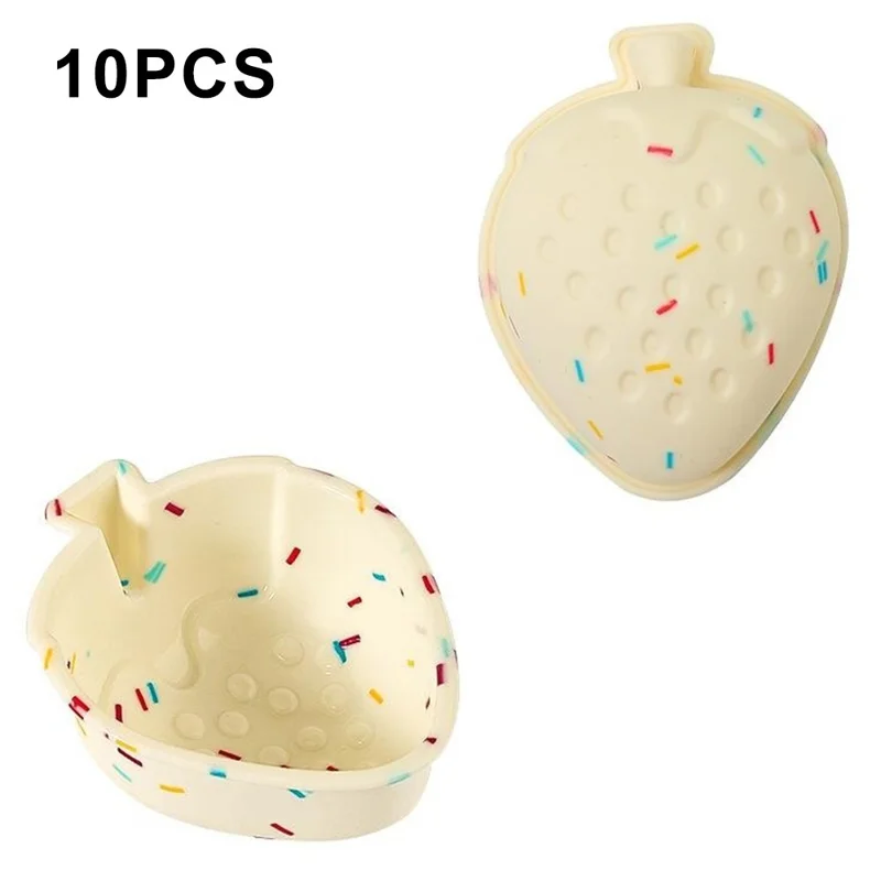 10PCS Moules en silicone pour pâtisserie, Coupe-gâteaux antiadhésifs (Sans BPA, Certifié FDA) - Fraise