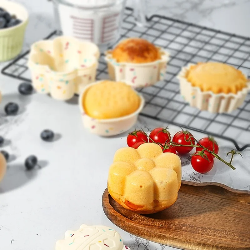 10PCS Moules en silicone pour pâtisserie, Coupe-gâteaux antiadhésifs (Sans BPA, Certifié FDA) - Fraise