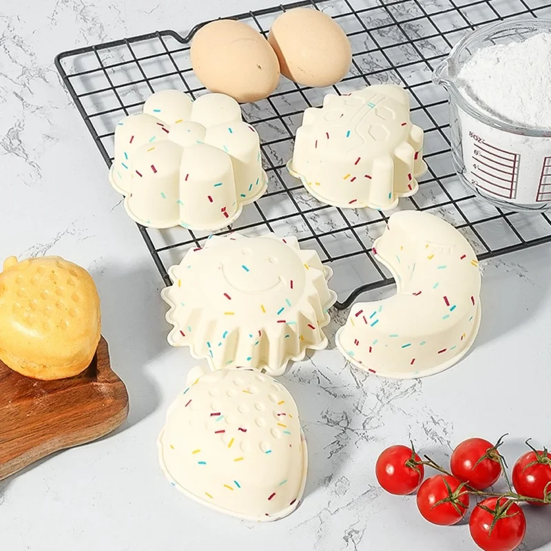10PCS Moules en silicone pour pâtisserie, Coupe-gâteaux antiadhésifs (Sans BPA, Certifié FDA) - Fraise