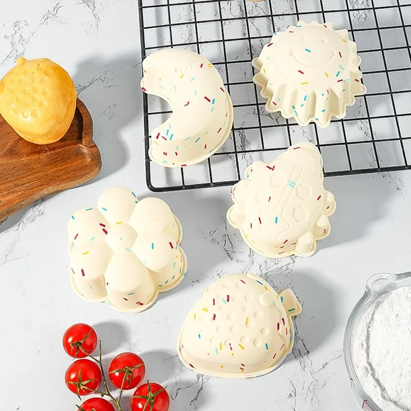 10PCS Moules en silicone pour pâtisserie, Coupe-gâteaux antiadhésifs (Sans BPA, Certifié FDA) - Fraise
