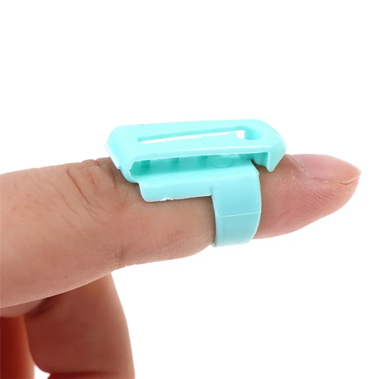 Plastikfinger Splitter Pullover Wolle Strickwerkzeug 4 Garnführung Fingerhut Nähzubehör - Hellgrün