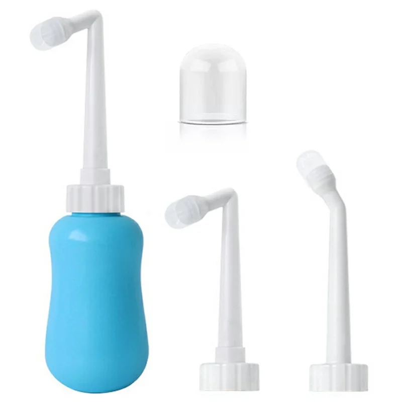 360ml Perineal-Waschflasche für postpartale Pflege Persönliche Hygiene Tragbarer Bidet-Sprayer mit geradem Aufsatz - Blau