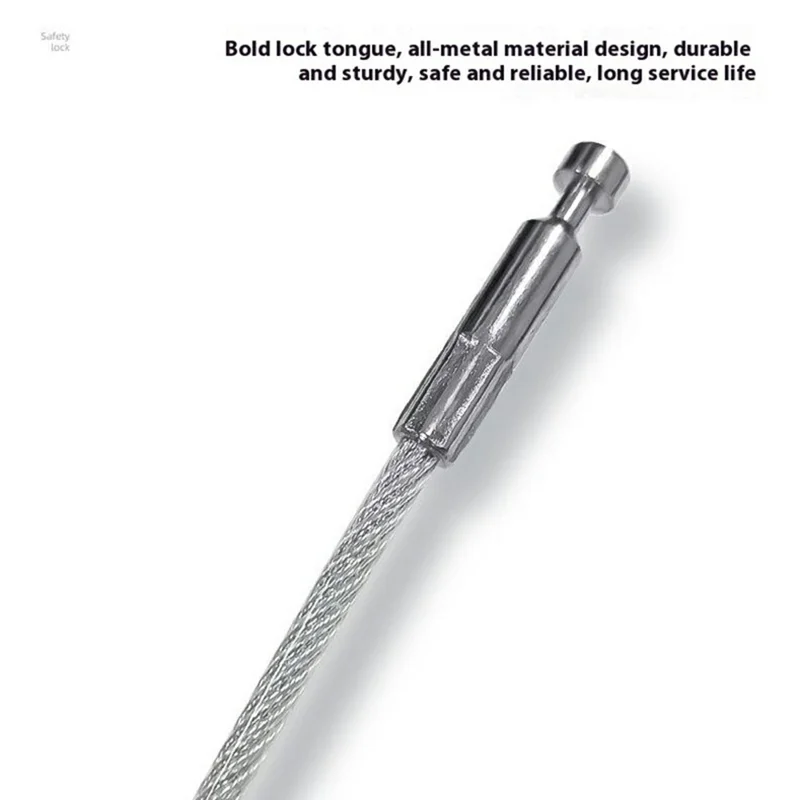 FQ3 Multifunction Child Safety Lock for Window Door Refrigerator Cabinet 3mm Steel Cable Lock - Black Square