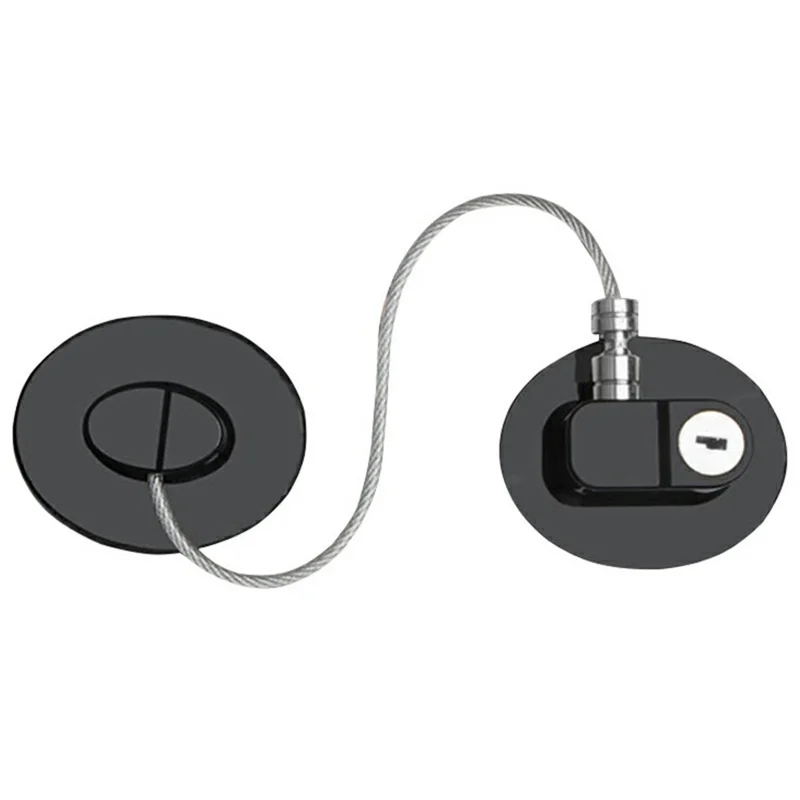 FQ3 Multifunction Child Safety Lock for Window Door Refrigerator Cabinet 3mm Steel Cable Lock - Black Oval