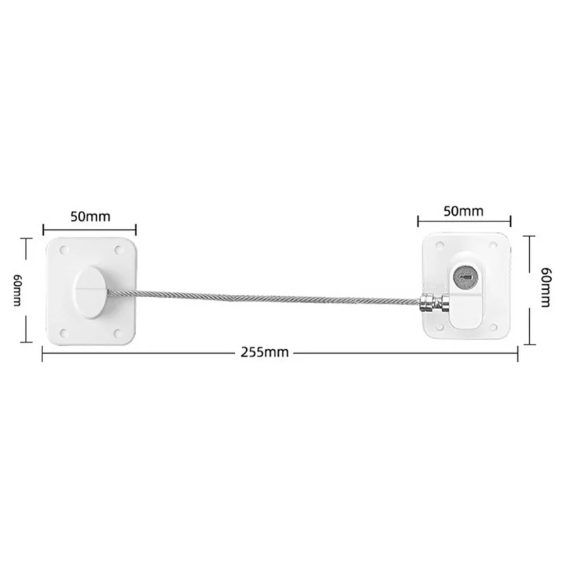 FQ3 Multifunction Child Safety Lock for Window Door Refrigerator Cabinet 3mm Steel Cable Lock - Black Oval
