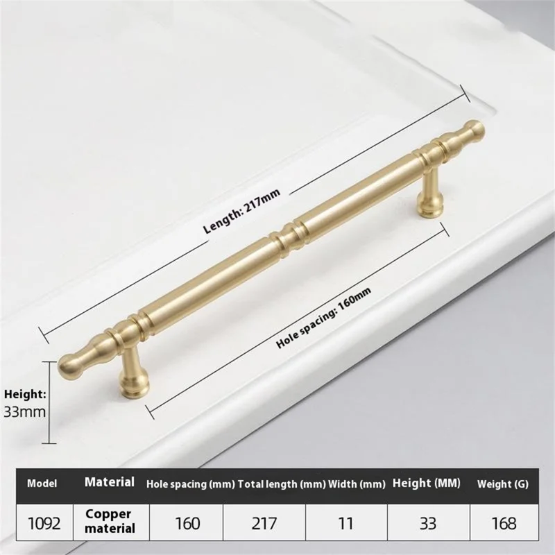 1092-160 Luksusowa mosiężna pokrętła do szafek, uchwyty do mebli, szaf, francuski styl, uchwyt do drzwi