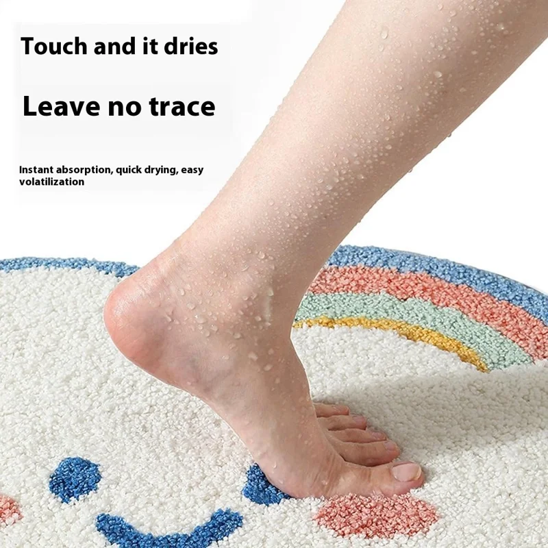 40 x 60cm Tapis de bain en nuage de dessin animé Super absorbant Séchage rapide Antidérapant pour la maison - Rose
