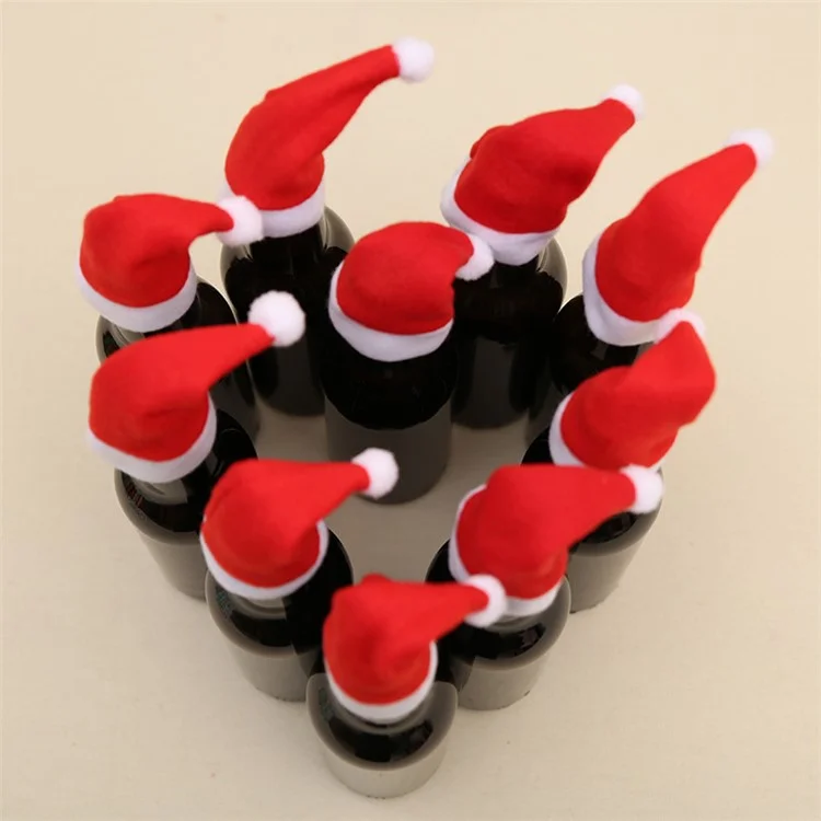 5Pcs / Set Christmas Hat Wine Bottle Cover Decoration Champagne Drink Cap Home Kitchen Accessory