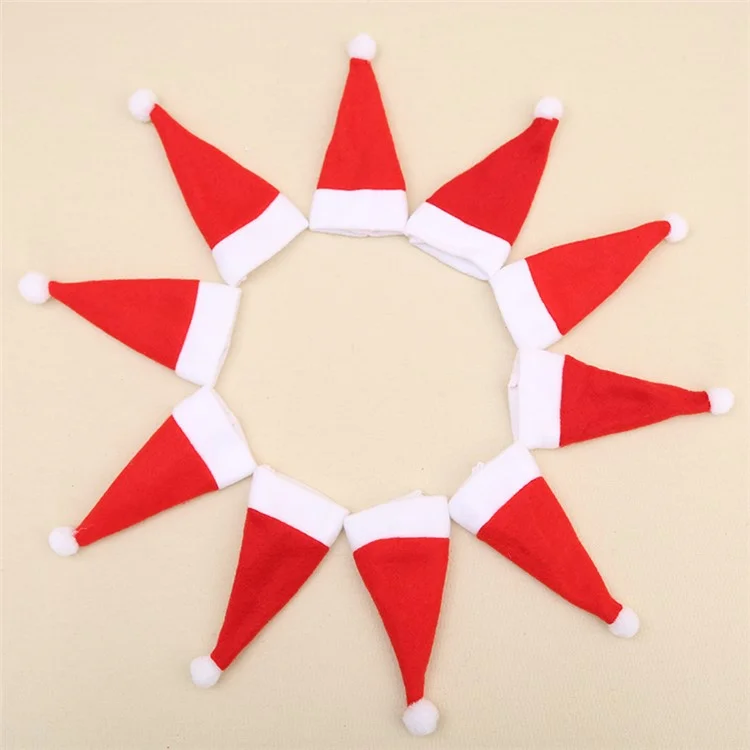 5Pcs / Set Christmas Hat Wine Bottle Cover Decoration Champagne Drink Cap Home Kitchen Accessory