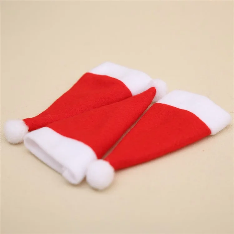 5Pcs / Set Christmas Hat Wine Bottle Cover Decoration Champagne Drink Cap Home Kitchen Accessory