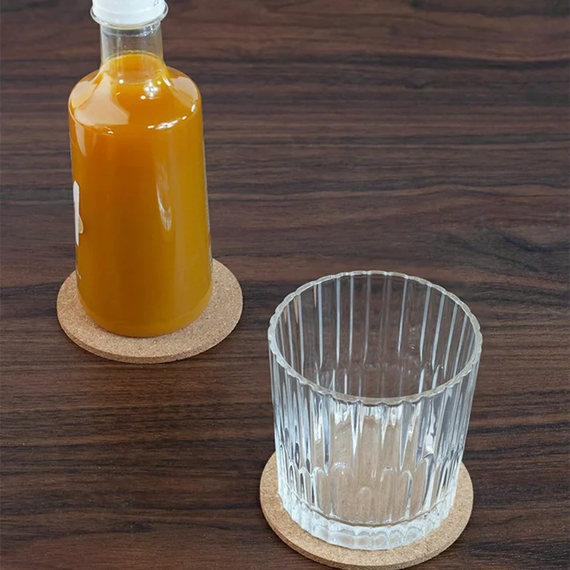 10 Peças de Porta-copos Redondos de Cortiça com Borda Natural, Tapetes para Bebidas, Base Antiderrapante e de Isolamento, Diâmetro de 90 MM, Espessura de 3 MM