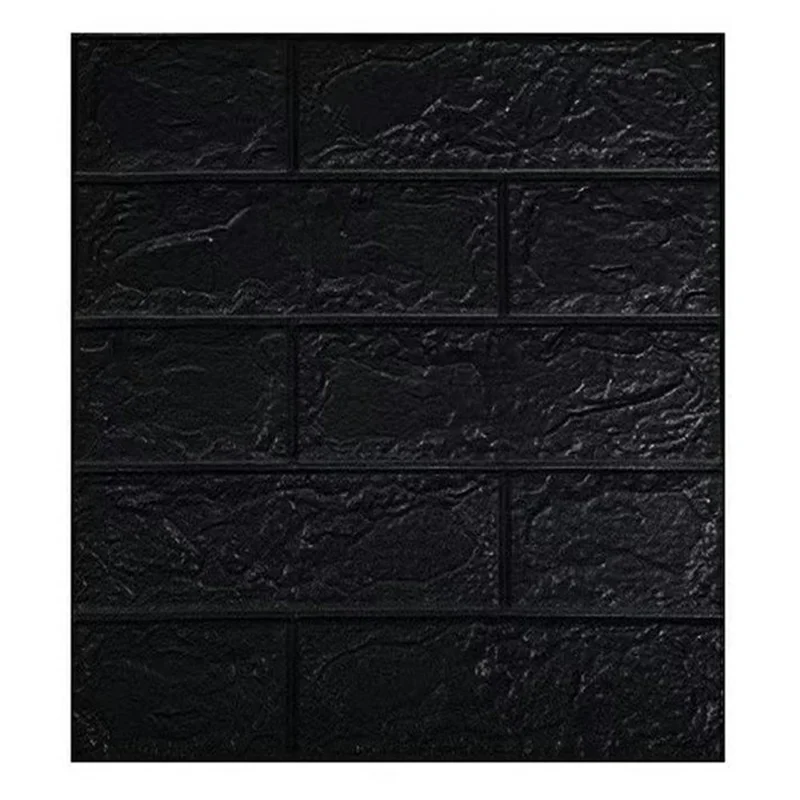 3D Self-Adhesive Wall Stickers XPE Foam 35 x 38.5cm Small Size Decorative Gift Brick Pattern Wall Decals - Black