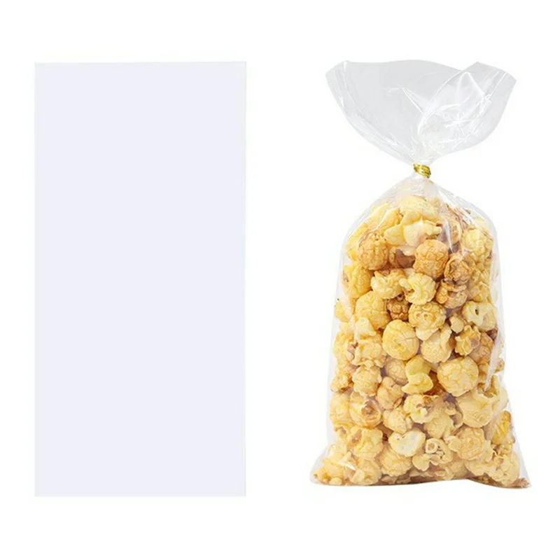 50 Pezzi Sacchetti Trasparenti OPP per Regali, Caramelle e Biscotti con Nastri Sigillanti (Privi di BPA, Non FDA)