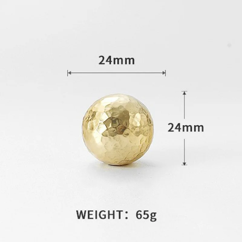 Round Ball Hammered Texture Single Hole Brass Cabinet Handle European Style Drawer Wardrobe Door Pull Knob