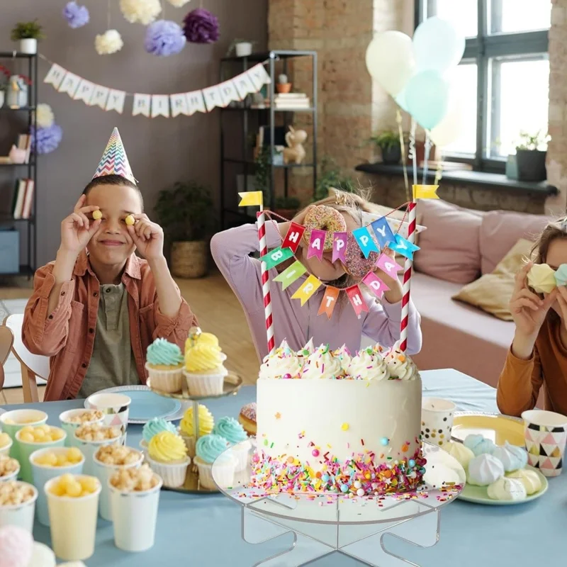 Suporte Expositor YX172 para Dispensador de Bebidas em Acrílico Prateleira de Armazenamento para Cupcakes com Diâmetro de Até 19 cm