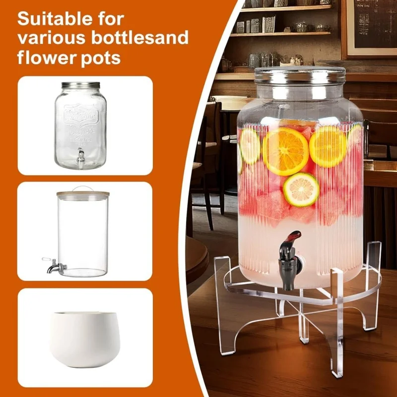 Support de distribution de boissons en acrylique de grande taille YX171-2 Porte-plante de support de boissons pour fête, cuisine et événements