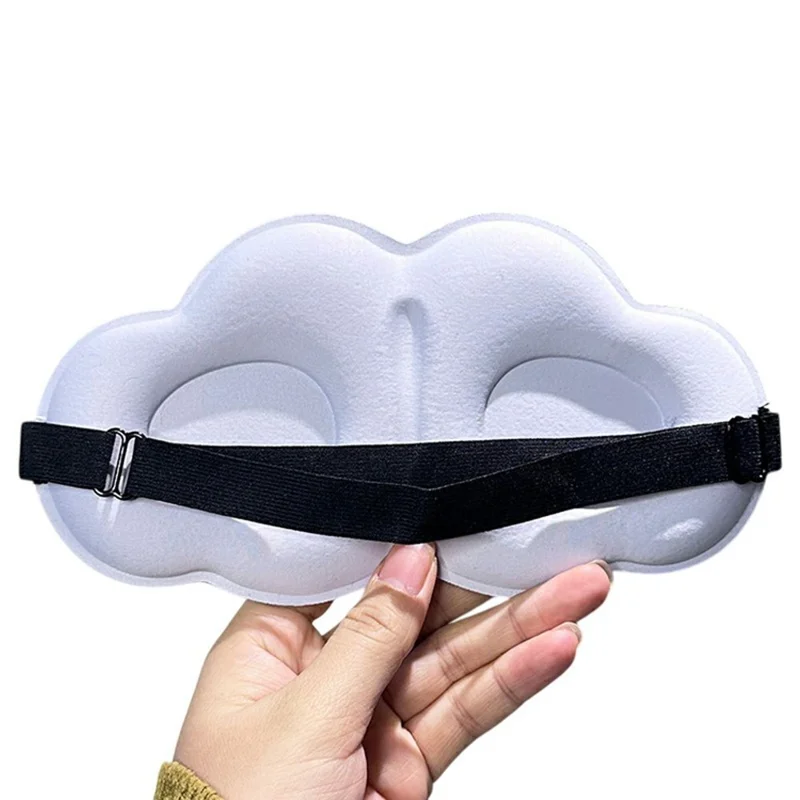 Máscara para Dormir en Forma de Nube 3D - Protección Ocular de Seda Hielo Transpirable, Bloqueo de Luz - Color Morado Taro