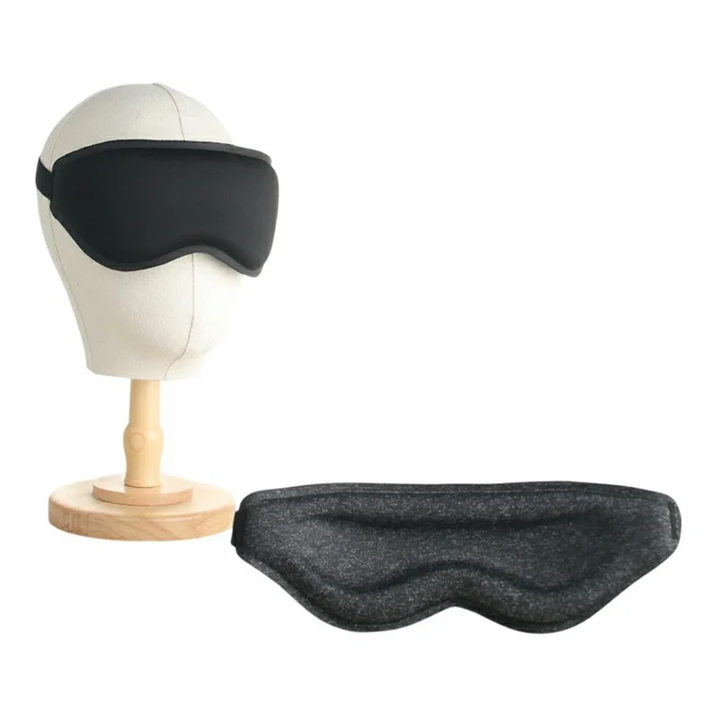 3D Sleep Mask Adjustable Eye Cover for Students Nap Zero Pressure Breathable Blackout Sleeping Aid - Black