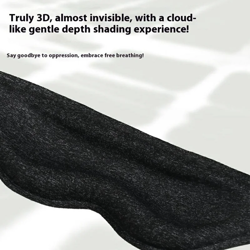 3D Sleep Mask Adjustable Eye Cover for Students Nap Zero Pressure Breathable Blackout Sleeping Aid - Black