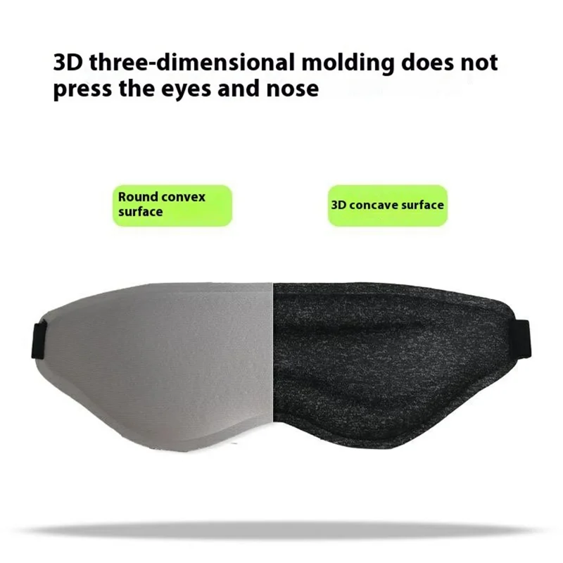 3D Sleep Mask Adjustable Eye Cover for Students Nap Zero Pressure Breathable Blackout Sleeping Aid - Black