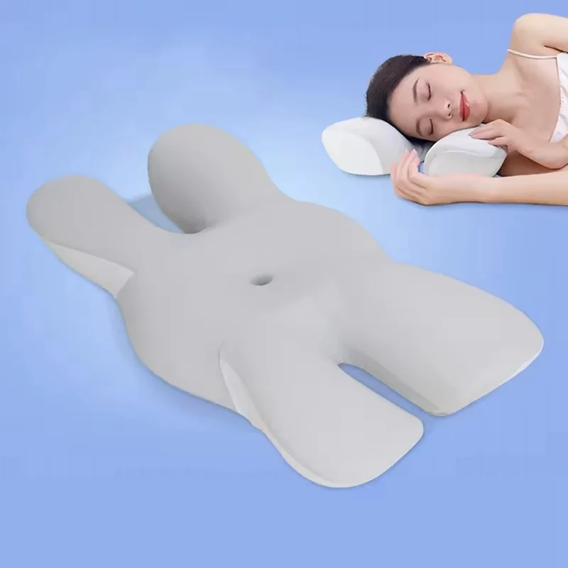 Ортопедическая подушка с эффектом памяти "Beauty Sleep" для шеи в форме бабочки, с медленным восстановлением формы и антинажимным дизайном - Серая